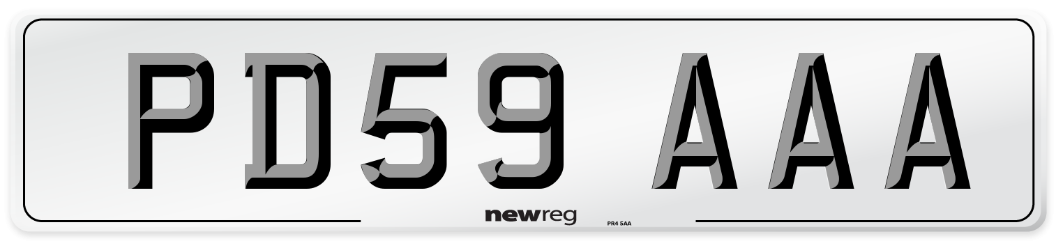 PD59 AAA Number Plate from New Reg